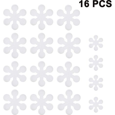 Adesivi antiscivolo in gomma per vasca da bagno – Motivo a fiocchi di neve, aderenza migliorata, 10 pezzi, dimensioni 12 x 12 cm