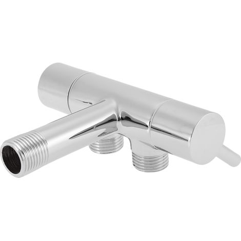 Robinet d'angle double sortie mural en chrome pour lavabo, mitigeur de robinetterie, 2 sorties, finition chromée, vente en gros. (1/5)