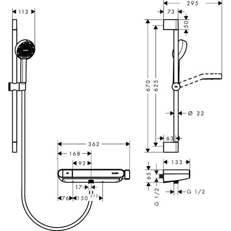 Hansgrohe 28087670 Système de douche encastré Activera Select S