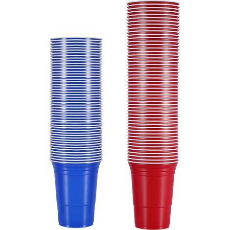 Set de bière-pong 50 gobelets rouges + 50 bleus, jeu à boire complet pour soirée