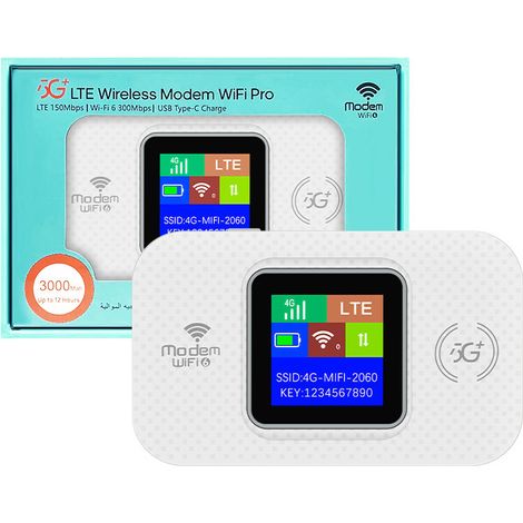 4G Portable WiFi Wireless Router Pocket WiFi Car MiFi SIM Card Insert Mobile Router -- E5880 - New 5G LOG Color Screen - White (1/3)
