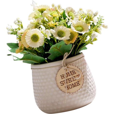 Plante Artificielle Marguerite Facile d'entretien en Pot Céramique Décorative Ambiance Naturelle et Fraîche pour Bureau Cuisine (1/5)