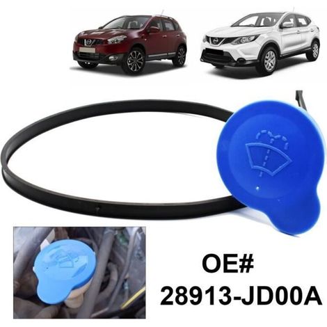 Pour Nissan Qashqai J10 J11 Bouchon de radiateur de lave-glace - Couvercle remplacement 28913JD00A réservoir de liquide + ligne (1/4)