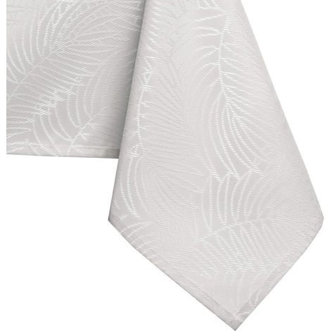 Nappe de Table Effet Lotus déperlant Polyester Ecru Gaia 80x80 cm (1/2)