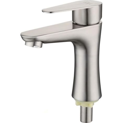 Robinet de lavabo, inox, eau froide, monocommande, pour lavabo (1/5)
