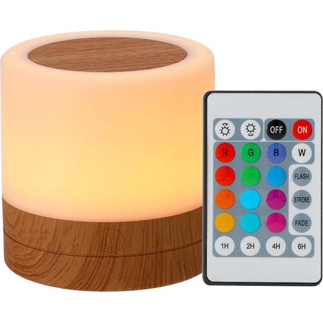 LED-Tischleuchte, farbenfrohes Nachtlicht, USB-Anschluss, RGB-Nachtlampe mit Touchfunktion und Fernbedienung