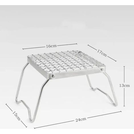 Grille de camping pliable et portable en acier inoxydable, support pour réchaud à gaz, support multifonctionnel pour réchaud à bois d'extérieur, réchauds de cuisson portables (1/5)