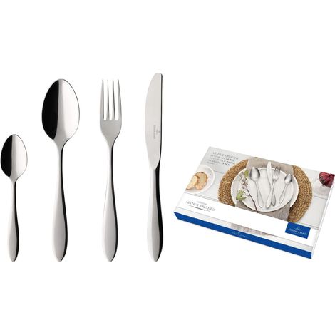 Villeroy & Boch Arthur Servizio Tavola, Acciaio Inossidabile, Metallo, 44x28x5 cm, 24 unità (1/3)