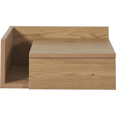 Comodino pensile finitura legno rovere chiaro con cassetto NASTY