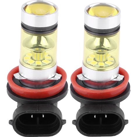 2 pièces de ampoules LED 100W ultra-lumineuses pour voiture, lampe de phare et brouillard (lumière jaune),de DEBUNS