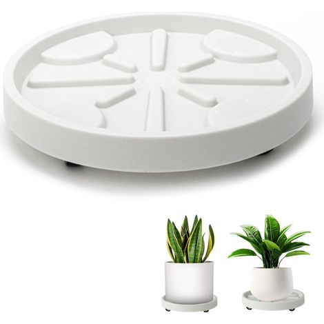 Porte Plante Roulettes, Support de Pot de Fleur à Roulettes Pivotant à 360°, Support Plante Roulette Rond ø 22cm, Capacité Charge 50 kg, Porte Plante pour Intérieur Extérieur (1/5)