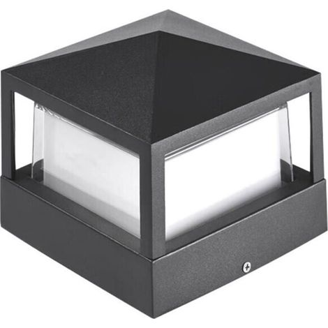 Colonne lumineuse extérieure pour portail/villa, étanche IP65, en aluminium Jardin, aménagement paysager, pelouse, entrée (blanc chaud) (1/4)
