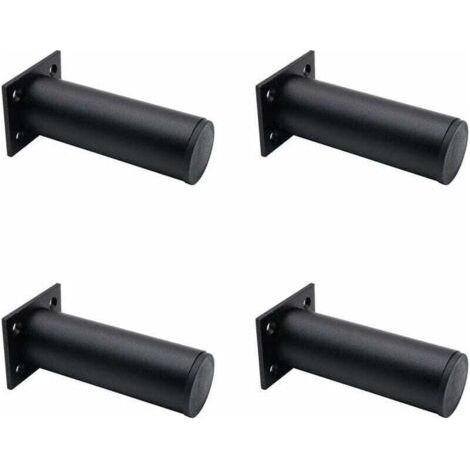 Green Mobility-Pieds de meuble réglables  4, noir mat, alliage d'aluminium, 30 x 120 mm, pieds pour meuble TV, table basse, armoire, canapé (1/4)
