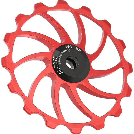 Dérailleur arrière MEIJUN 16T pour VTT et vélos de route, roulements en céramique, galet de guidage, pièces détachées pour roue, rouge (1/5)