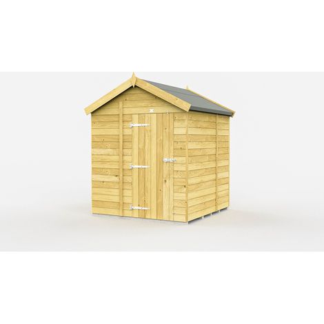 7 x 6 Feet Apex Shed - Single Door Without Windows - Wood - L187 x W214 x H217 cm
