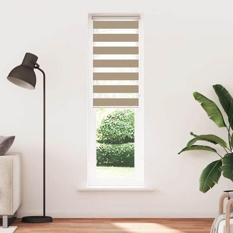 Maison Exclusive - Estor cebra marrón arena tejido ancho 55,9 cm