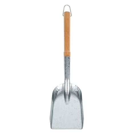 RUECAB - ACCESSOIRES POUR CHEMINÉE, PELLE DE FOYER, PELLE À CHARBON, PELLE À CENDRES AVEC MANCHE BOIS - LONGUEUR : 45CM - MATIÈR
