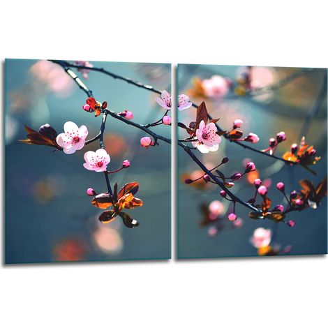2 plaques de protection en verre pour cuisinière 40x52 fleurs (1/5)