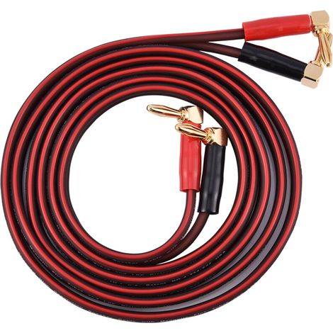 HiFi-Lautsprecherkabel aus reinem Kupfer mit L-förmigen Bananensteckern, rot und schwarz, 1,8 Meter (1/5)