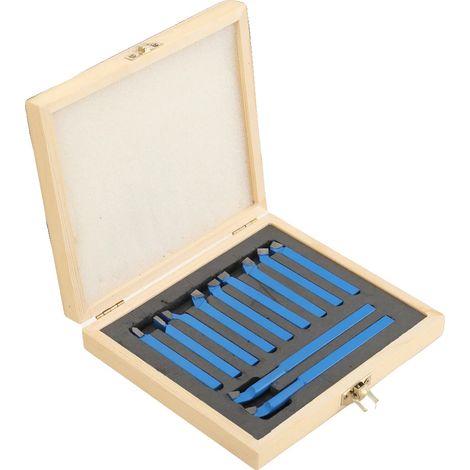 Jeu d'outils de tournage en carbure, 11 pièces, poignée de 8 x 8 mm, longueur courte de 80 mm, longueur longue de 125 mm, acier à haute teneur en carbone (1/5)