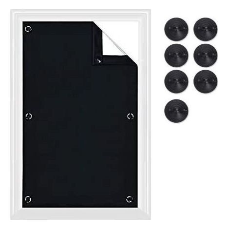 Store enrouleur occultant pour fenêtre de toit 57x100cm Installation sans perçage avec ventouses Protection solaire en polyester noir (1/5)