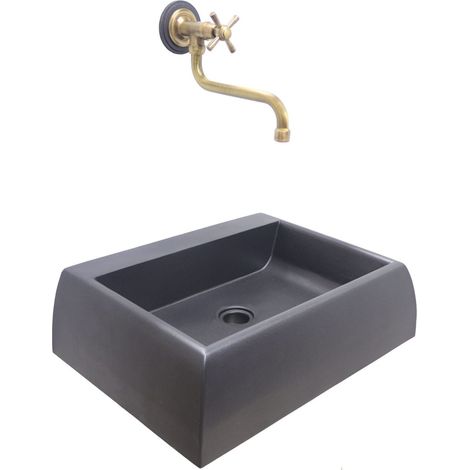 Fontaine murale Nizza fontaine murale d'évier pour balcon de jardin de maison avec robinet en laiton au choix: 304 bruni