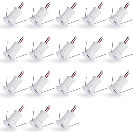 Mini Spot LED Encastrable 1W 12V IP65 18pcs Ø15-18mm Blanc Chaud 120° Diamètre de Perçage Ø15-18mm, Petite Taille Éclairage Encastré, Pour Meuble Niche Vitrine Maquette Spots de Plafond étoilé (1/5)