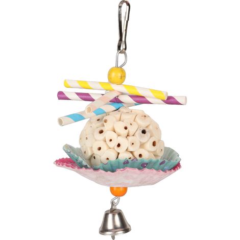 Gâteau oiseau en quête de nourriture, jouet comestible, doux, soulagement de l'ennui, perroquet, déchiquetage, à mâcher pour calopsitte, perruche, ficelle à boule unique (1/5)
