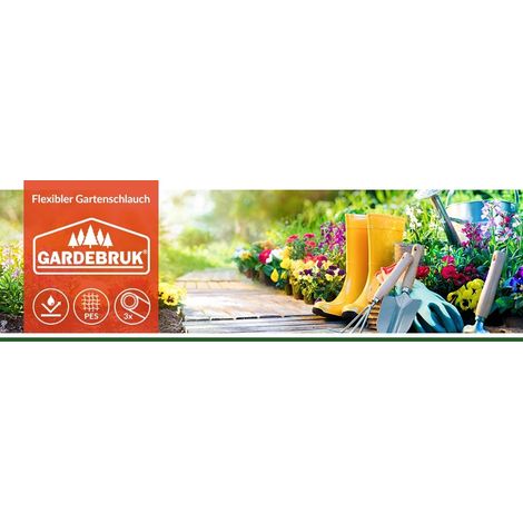 Flexible garden hose 75m with 10 function spray head and anti slip handle