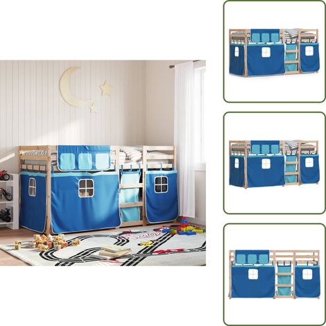 The Living Store Lit superposé sans matelas 90x190 cm bois de pin massif - Lit Superpose - Lit Enfantine - Lit Deux Niveaux - Meuble Enfant - Chambre Enfant