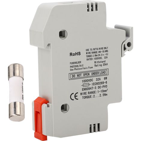 32A 1000VDC Solar-Sicherungshalter, 20A Photovoltaik-Schutzset, Kurzschlussschutz-Leistungsschalter für PV-Module (1/5)