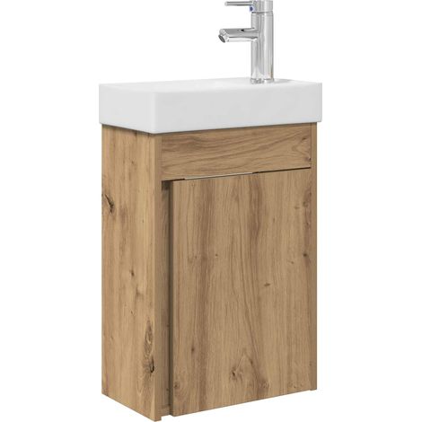 Bathroom Vanity Unit with Tap Artisan Oak 40.5 x 22.5 x 62 cm vidaXL