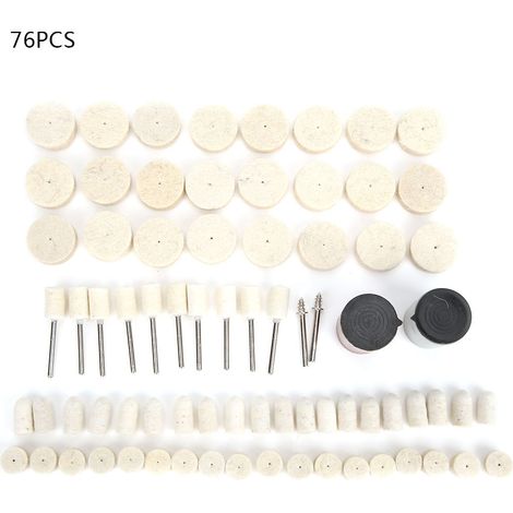 Roue de polissage de laine, outil rotatif, ensemble d'accessoires pour Mini perceuse, meuleuse électrique, 76 pièces