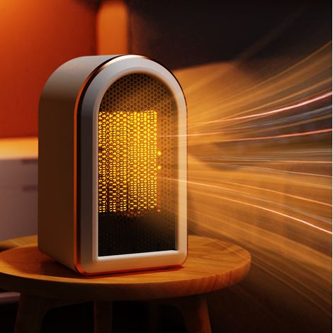 Petit radiateur portable en céramique, 1200 W, adapté au bureau et à la maison (1/4)