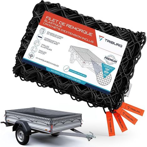 Extendable Trailer Net 1.5 x 2.7 m to 2.5 x 3.5 m – Elastic Trailer Net with Corner Marking and Rubber Rope – Elastic Load Tie Down Net (1/5)