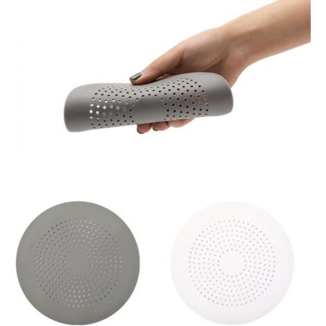 Lot de 2 crépines d'évier en silicone avec ventouse, filtre à cheveux pour douche, cuisine, salle de bain et buanderie (1/5)