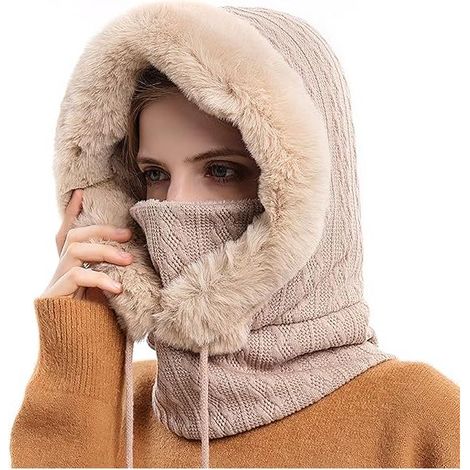 Balaclava Chapeau Femme Multifonction Cagoule Masque de Ski Hiver Chaud Coupe-Vent Masques Polaire Chapeau pour Hiver Temps Froid Ski Outdoor Moto Montagne Camping Randonnée (1/3)