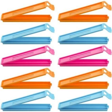 10Pcs Alimentaire Clip d'Étanchéité,10.5cm Clip Fermeture Sachet Cuisine Sealing Clips Réutilisable Plastique pour Emballage Cuisine (1/4)