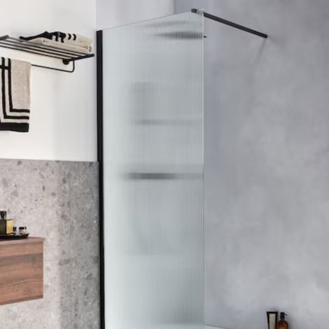 Paroi de douche JACOB DELAFON Contra flute 100cm + kit profilé Noir mat