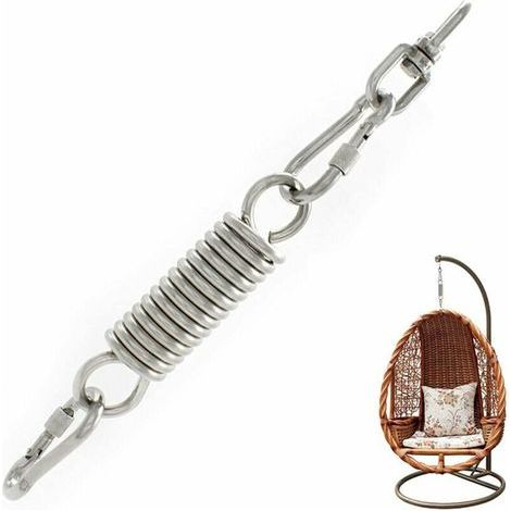Crochet à Ressort pour Hamac, Support de Chaise Suspendue Rotatif 360 ° avec 2 Mousquetons, Fixation Inox pour Hamac Utilisable pour Hamac, Balançoire, Sac de Sable, (1/4)