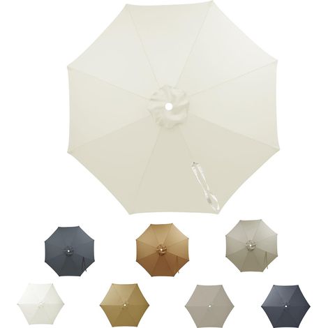 Parasol de marché, 3 m, 8 m, imperméable, avec Pare-Soleil, Protection UV, Toile de Rechange pour 8 Baleines, baldaquin de Rechange pour Parasol d'extérieur (1/5)
