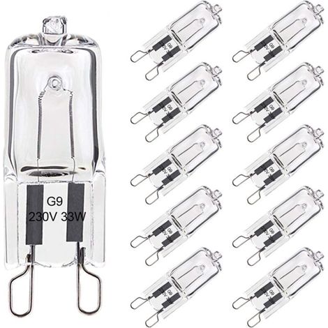 Lot de 10 Ampoule G9 33W Blanc Chaud, Halogène G9 Pour Four Tolérance de 300°C, G9 Ampoules Capsule Filament 420LM 230V (1/5)