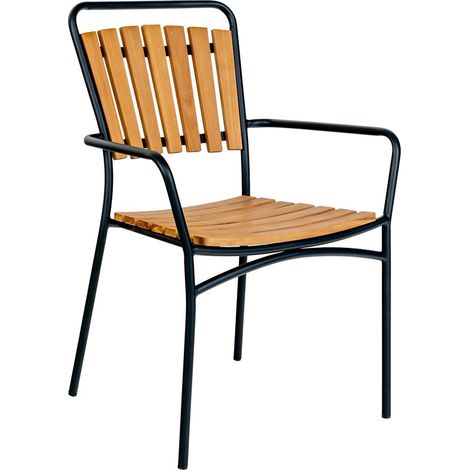 Cleveland Gartenstuhl Teak,schwarz.