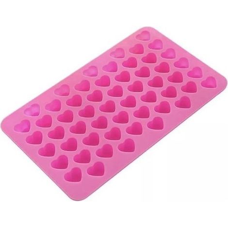 Moule en silicone en forme de cœurs - Rose - Pour chocolat, glace, glaçons et pâtisserie - Mini moules - Ustensile cuisine