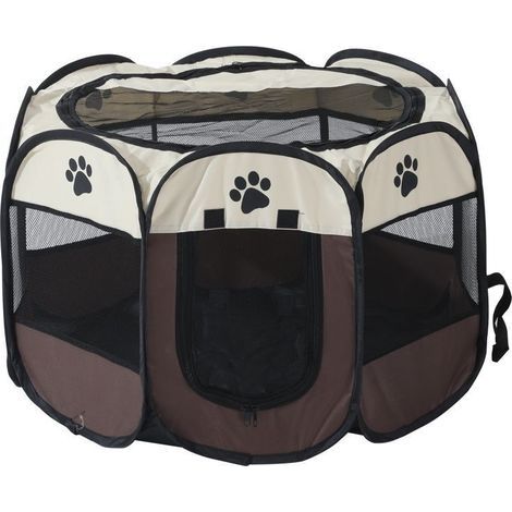 Parc pliable pour chien et chat – Enclos intérieur/extérieur – 600D Oxford mesh durable – Dimensions S 74x74x43 cm, L 91x91x58 cm (1/5)