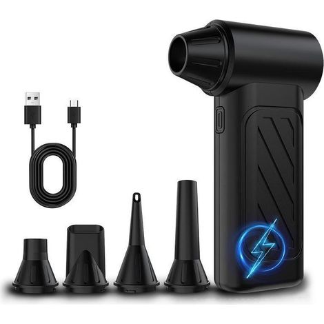 Souffleur d'air comprimé – Souffleur électrique ultra-puissant (110 000 tr/min) – Souffleur portable à 3 vitesses – Pour le nettoyage de claviers, ordinateurs et voitures (1/4)