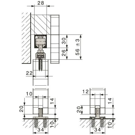 Garniture junior 40 z - Garniture : Kit avec rail de 2 ml - HAWA (1/5)