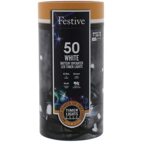 Timer string lights - White - 50 LEDs (P032195) (1/2)
