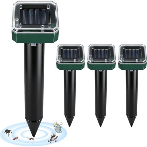 Répulsif Taupe Solaire - Lot De 4 - Ultrason Et Vibration - Étanche IP65 - Pour Jardin Et Pelouse (1/5)
