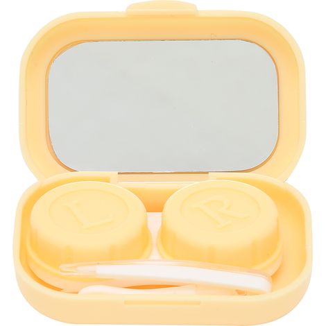 Étui à lentilles de contact portable mignon, boîte de rangement pour trempage, kit de conservation jaune (1/5)